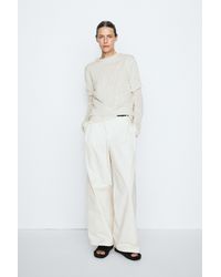 MASSIMO DUTTI - Short Sleeve Fine Knit Sweater - Lyst