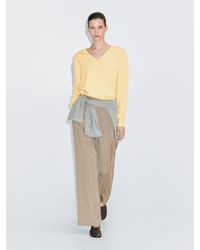 MASSIMO DUTTI - Jersey Punto Cuello Pico Profundo Mezcla Lana - Lyst