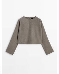 MASSIMO DUTTI - Double-Faced Voluminous Wool Blend Sweater - Lyst