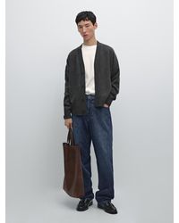 MASSIMO DUTTI - Cardigan À Col En V En Laine Mélangée - Lyst