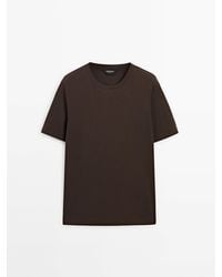 MASSIMO DUTTI - Cotton Blend T-Shirt - Lyst