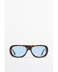 MASSIMO DUTTI - Wide Tortoiseshell-Effect Sunglasses - Lyst