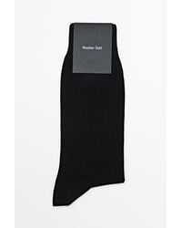 MASSIMO DUTTI - Plain Cotton Blend Knit Socks - Lyst