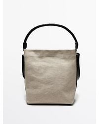 MASSIMO DUTTI - Linen Bucket Bag - Lyst