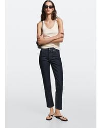 MASSIMO DUTTI - Mid-Waist Slim Fit Cropped Jeans - Lyst