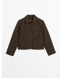 MASSIMO DUTTI - Korte Waterafstotende Gewatteerd Jack - Lyst