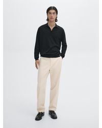MASSIMO DUTTI - Pull Polo En Maille De Coton Mélangé - Lyst