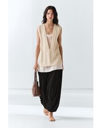 MASSIMO DUTTI - Flowing Double-Layer Top With Contrast Detail - Lyst