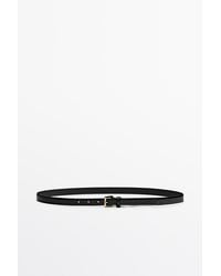 MASSIMO DUTTI - Nappa Leather Belt With Square Buckle - Lyst