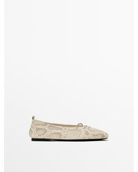 MASSIMO DUTTI - Ballerina Met Veters En Print - Lyst