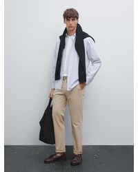 MASSIMO DUTTI - Pantalón Slim Fit Mezcla Algodón - Lyst