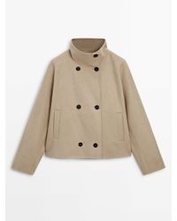 MASSIMO DUTTI - Cropped Double-Faced Wool-Blend Double-Breasted Coat - Lyst