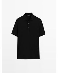 MASSIMO DUTTI - Polo Van Wolmix Met Korte Mouw - Lyst
