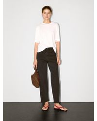 MASSIMO DUTTI - Pantalón Straight Cropped Fit Mezcla Algodón - Lyst