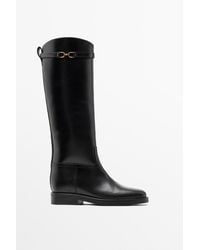 MASSIMO DUTTI - Leather Riding Boots - Lyst