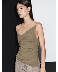 MASSIMO DUTTI - Top Aus 100 Baumwolle Mit Asymmetrischem Ausschnitt - Lyst