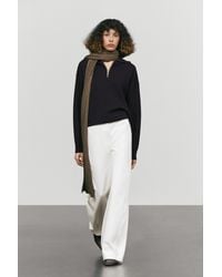 MASSIMO DUTTI - Cotton Blend Quarter-Zip Polo Sweater - Lyst