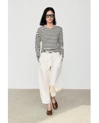 MASSIMO DUTTI - 100% Cotton Long Sleeve Striped Sweater - Lyst