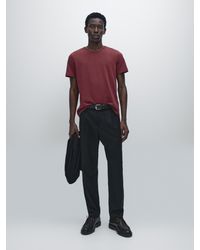 MASSIMO DUTTI - T-Shirt Chiné À Manches Courtes En Coton Léger - Lyst