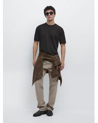 MASSIMO DUTTI - 100% Cotton Short Sleeve T-Shirt - Lyst