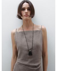 MASSIMO DUTTI - Long Flowing Linen Blend Dress - Lyst