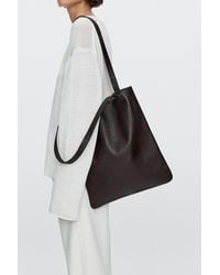 MASSIMO DUTTI - Nappa Leather Tote Bag With Clutch Detail - Lyst