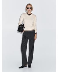 MASSIMO DUTTI - Wool Blend Knit V-Neck Sweater - Lyst