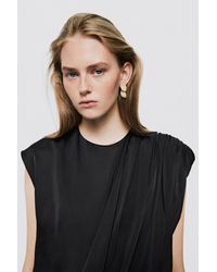 MASSIMO DUTTI - Oval Piece Earrings - Lyst