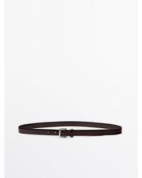 MASSIMO DUTTI - Leather Belt With Round Buckle - Lyst