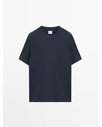 MASSIMO DUTTI - T-Shirt Van Katoenmix Met Korte Mouw - Lyst
