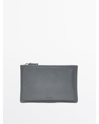 MASSIMO DUTTI - Nappa Leather Clutch With Knot Detail - Lyst