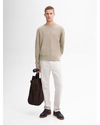 MASSIMO DUTTI - Crew Neck Cotton Knit Sweater - Lyst