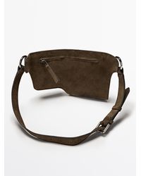 MASSIMO DUTTI - Riñonera Doble Compartimento Piel Serraje - Lyst