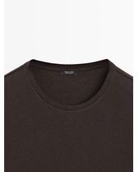 MASSIMO DUTTI - Camiseta Manga Corta Mezcla Lino - Lyst