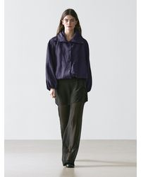 MASSIMO DUTTI - 100% Linen Bomber Jacket With Collar Detail - Lyst