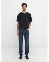 MASSIMO DUTTI - Jeans Aus Reiner Baumwolle Im Tapered-Fit - Indigo - 29 - Lyst
