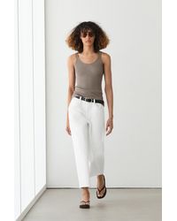 MASSIMO DUTTI - Ribbed Silk Blend Strappy Top - Lyst