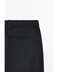 MASSIMO DUTTI - 100% Linen Trousers With Elasticated Waist - Lyst