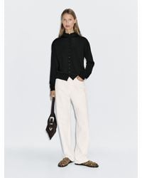 MASSIMO DUTTI - Knit Cardigan With Mock Turtleneck - Lyst