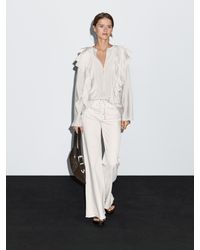 MASSIMO DUTTI - Fließende Bluse Mit Volants - Lyst