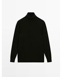 MASSIMO DUTTI - Tricot 100% Kasjmier Coltrui - Lyst