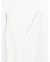 MASSIMO DUTTI - Vestido Midi Fluido Con Lino - Lyst