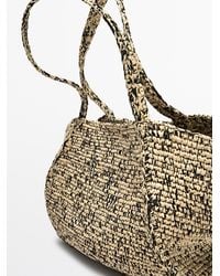 MASSIMO DUTTI - 100% Raffia Mid-Sized Tote Bag - Lyst