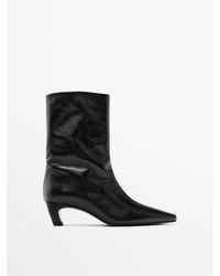 MASSIMO DUTTI - Leather High Heel Ankle Boots - Lyst