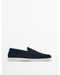 MASSIMO DUTTI - Split Suede Leather Loafers - Lyst