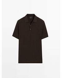 MASSIMO DUTTI - 100% Katoenen Polotrui Met Kabelmotief - Lyst