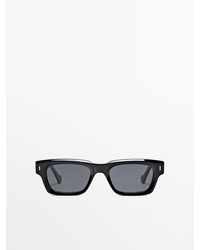 MASSIMO DUTTI - Smalle Rechthoekige Zonnebril - Lyst