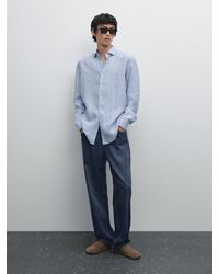 MASSIMO DUTTI - Regular Fit Striped 100% Linen Shirt - Lyst