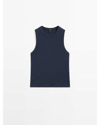 MASSIMO DUTTI - Ribbed Halter Top - Lyst