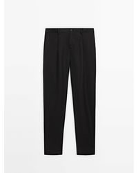 MASSIMO DUTTI - Darted Linen Suit Trousers - Lyst